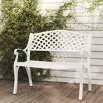 vidaXL Tuinbank 102 cm gietaluminium wit, Verzenden, Nieuw, Aluminium