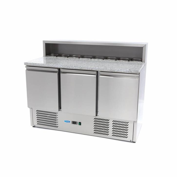 Pizzawerkbank - 137 cm - 3 Deuren - 8 x 1/6 GN - incl. RVS, Zakelijke goederen, Horeca | Keukenapparatuur, Nieuw in verpakking