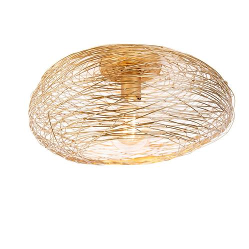 Smart plafondlamp goud ovaal incl. Wifi G95 - Sarella, Huis en Inrichting, Lampen | Plafondlampen, Nieuw, Overige materialen