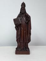 Beeld, Paus Gregorius de grote - 51 cm - eikenhout, Antiek en Kunst