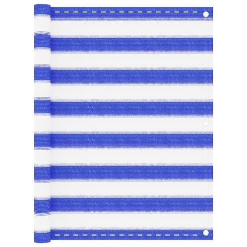 vidaXL Balkonscherm 90x500 cm HDPE blauw en wit, Tuin en Terras, Zonneschermen, Nieuw, Verzenden