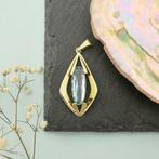 Gouden hanger met Aquamarijn (statement hanger), Ophalen of Verzenden, Gebruikt, Goud, Overige merken