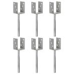 vidaXL Grondankers 6 st 7x6x30 cm gegalvaniseerd staal, Doe-het-zelf en Verbouw, IJzerwaren en Bevestigingsmiddelen, Verzenden