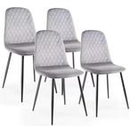 Set van 4 Fluwelen Eetkamerstoelen – Comfortabel en Stevig, Huis en Inrichting, Stoelen, Verzenden, Nieuw