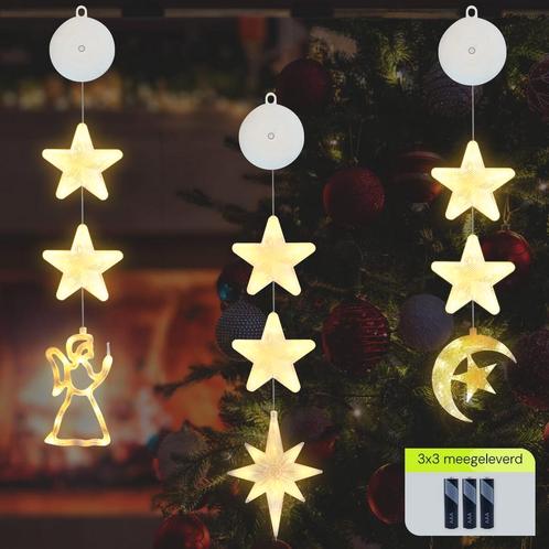 Kerstverlichting Raam Engel, Halve maan, Noorderster -, Diversen, Kerst, Nieuw, Verzenden