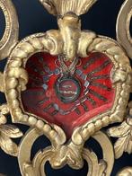 Reliekhouder - Textiel, Glas, Hout - 1750-1800 - Columna, Antiek en Kunst