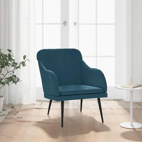 vidaXL Fauteuil 63x76x80 cm fluweel blauw, Huis en Inrichting, Fauteuils, Nieuw, Verzenden