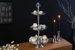Elegante taartschaal ORIENT 65cm zilver in wild hamerdesign, Huis en Inrichting, Nieuw, Ophalen of Verzenden