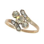 Ring - 18 karaat Geel goud - Diamant - Vintage antiek 1880, Nieuw