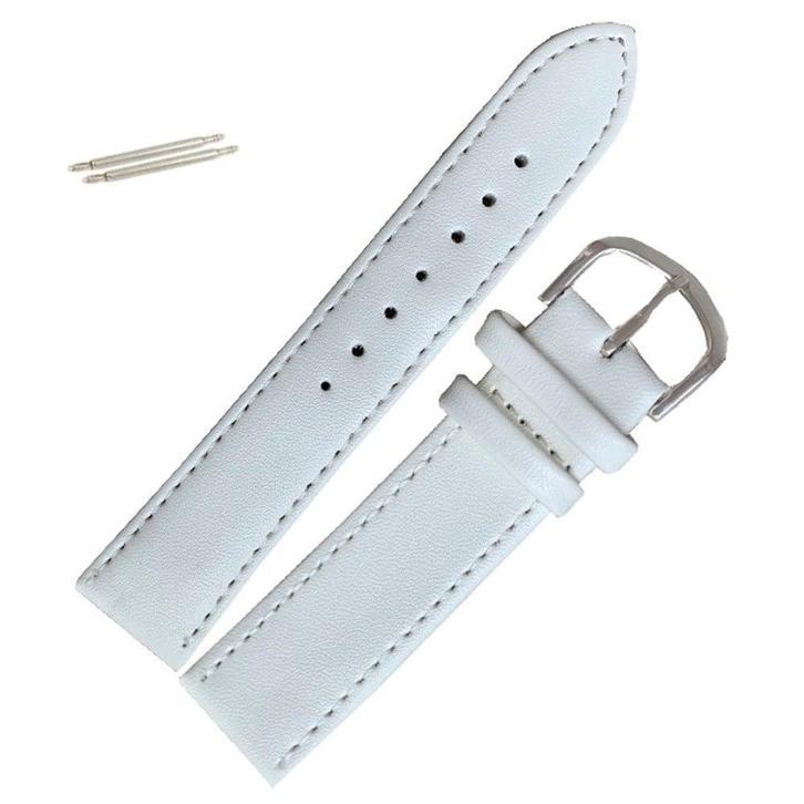 Fako - Horlogebandje - Leer - 20mm - Wit, Sieraden, Tassen en Uiterlijk, Horloges | Heren, Verzenden