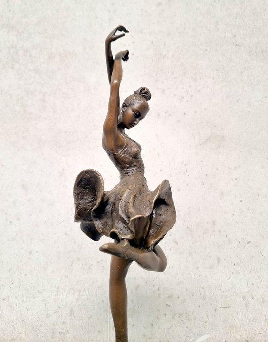 sculptuur, Swirling Ballerina - 42 cm - Brons, Marmer, Antiek en Kunst, Curiosa en Brocante