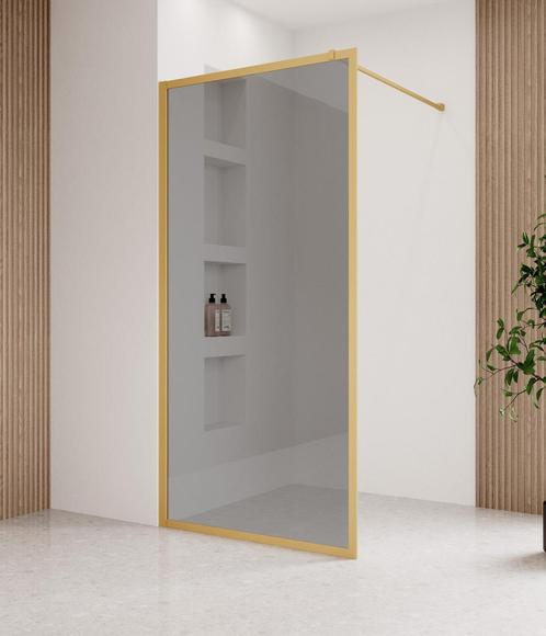 Douchewand Georgia 100 x 200 cm Goud – Inloopdouche 8 mm, Doe-het-zelf en Verbouw, Sanitair, Nieuw, Douche, Verzenden