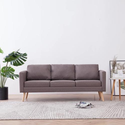 vidaXL Driezitsbank stof taupe, Huis en Inrichting, Banken | Bankstellen, Nieuw, 150 tot 200 cm, Stof, Driepersoons, Verzenden