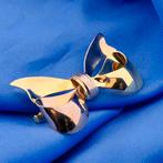 Bicolor vintage gouden broche | Strik (strik broche), Sieraden, Tassen en Uiterlijk, Broches, Ophalen of Verzenden, Gebruikt, Overige kleuren