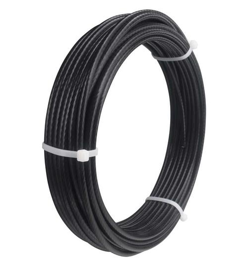 Fitness Staalkabel 4,5mm 100 meter zwart, Doe-het-zelf en Verbouw, IJzerwaren en Bevestigingsmiddelen, Verzenden