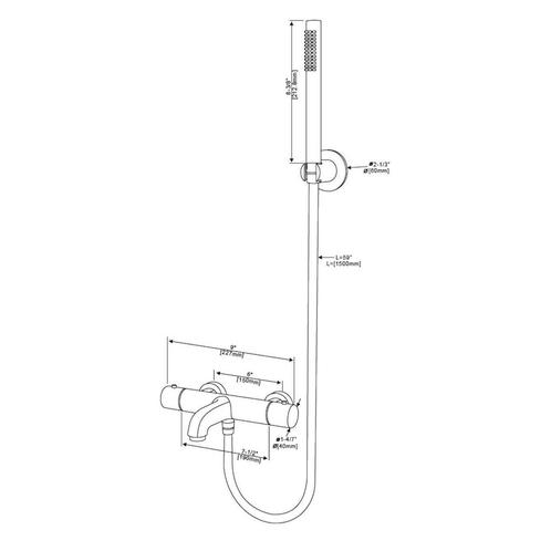 Bad/Douchekraan Aquasplash Colorato Opbouw Thermostatisch, Doe-het-zelf en Verbouw, Sanitair, Ophalen of Verzenden