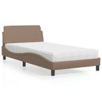 vidaXL Bed met matras Dover kunstleer cappuccinokleurig, Huis en Inrichting, Slaapkamer | Bedden, Overige materialen, 100 cm, Eenpersoons