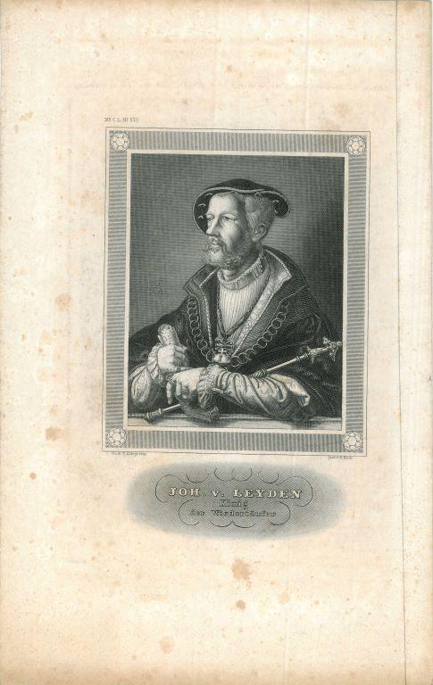Portrait of John of Leiden, Antiek en Kunst, Kunst | Etsen en Gravures