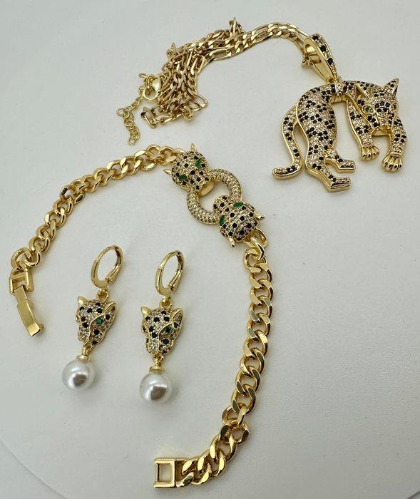 Verguld, Panthera-geïnspireerde parure – goudkleurig met, Huis en Inrichting, Overige Huis en Inrichting