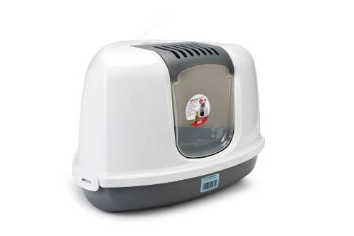 Kattenbak Nestor corner GrijS/wit 58X45X40 CM, Dieren en Toebehoren, Katten-accessoires, Nieuw, Ophalen of Verzenden