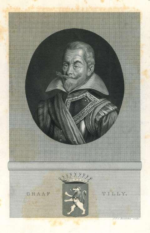 Portrait of Johann Tserclaes, Count of Tilly, Antiek en Kunst, Kunst | Etsen en Gravures