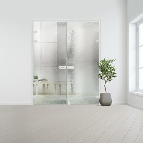 Glazen dubbele binnendeur XL voor stomp kozijn aluminium bes, Doe-het-zelf en Verbouw, Glas en Ramen, Nieuw, Ophalen of Verzenden