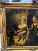 Onbekende kunstenaar - Figura interno con cacciagione, Antiek en Kunst