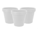 Set van 3 stuks Kunststof Bloempot Wit Ø39cm Dubbelwandig, Tuin en Terras, Bloempotten, Ophalen of Verzenden, Nieuw