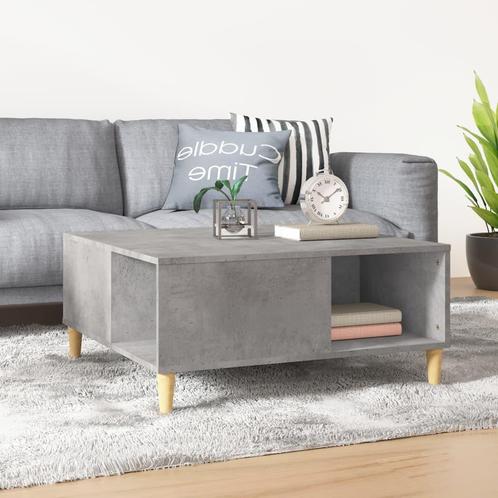 vidaXL Salontafel 80x80x36,5 cm bewerkt hout betongrijs, Huis en Inrichting, Tafels | Salontafels, 50 tot 100 cm, Nieuw, Overige houtsoorten