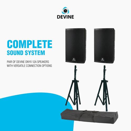 Devine Onyx 12A + speakerstandkit, Muziek en Instrumenten, Speakers, Verzenden