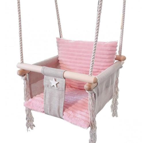 Luxe houten handgemaakte linnen babyschommel/ kinderschommel, Kinderen en Baby's, Speelgoed | Buiten | Los speelgoed, Ophalen of Verzenden