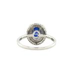 Witgouden entourage ring met saffier en diamant 18 krt, Ophalen of Verzenden, Nieuw