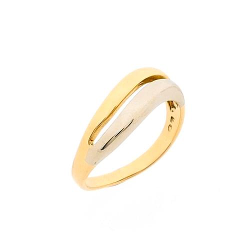 Bicolor gouden fantasie ring (witgoud, gouden ring), Sieraden, Tassen en Uiterlijk, Ringen, Dame, Overige kleuren, 17 tot 18, Gebruikt