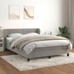 vidaXL Boxspring met matras fluweel lichtgrijs 140x200 cm, Huis en Inrichting, Slaapkamer | Bedden, Verzenden, 140 cm, 200 cm