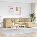 vidaXL Modulaire bank met voetenbank en kussens corduroy, Verzenden, Nieuw, Stof