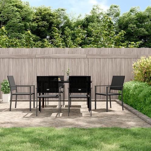 vidaXL 7-delige Tuinset poly rattan en staal, Tuin en Terras, Tuinsets en Loungesets, Tuinset, Nieuw, 6 zitplaatsen, Rotan, Verzenden
