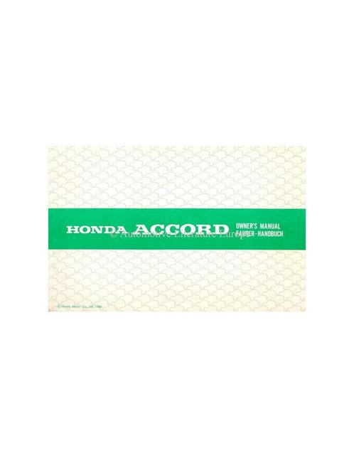 1981 HONDA ACCORD INSTRUCTIEBOEKJE, Auto diversen, Handleidingen en Instructieboekjes
