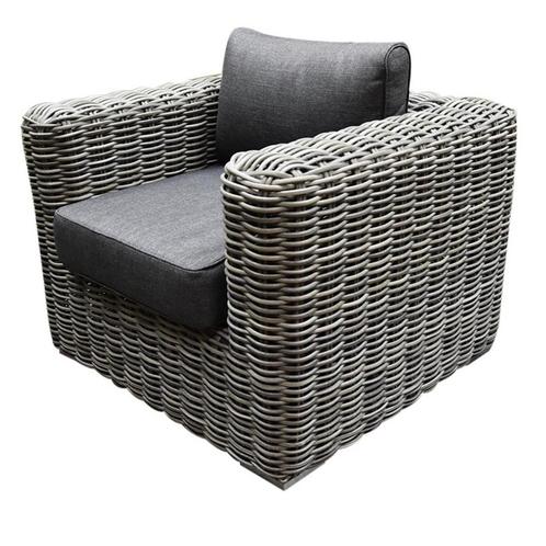 Cervo lounge tuinstoel grijs, Tuin en Terras, Tuinstoelen, Nieuw, Wicker, Ophalen of Verzenden