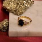 20 Krt. Vintage gouden heren ring | Onyx (zegelring), 18 tot 19, Gebruikt, Overige kleuren, Ophalen of Verzenden