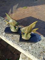 Boekensteunen (2) - Exotische vissen - Marmer, Zinklegering, Antiek en Kunst