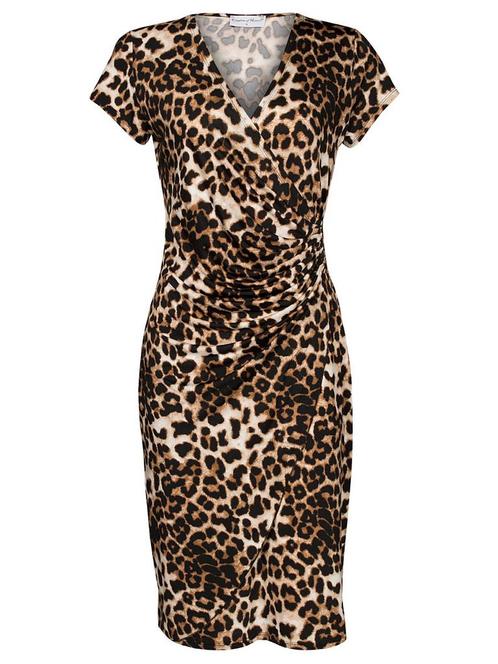 Jurk Luipaard Bruin XXL (44), Kleding | Dames, Jurken, Verzenden