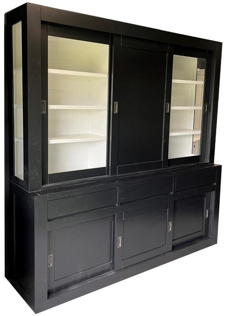 Buffetkast zwart Schagen 220cm dichte middendeur, Huis en Inrichting, Kasten | Buffetkasten, Ophalen of Verzenden