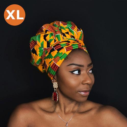 XL Easy headwrap / hoofddoek - Satijnen binnenkant - Oranje, Sieraden, Tassen en Uiterlijk, Uiterlijk | Haarverzorging, Nieuw
