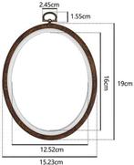 Brocante houten borduurring ovaal met stelschroef 8x10 cm, Hobby en Vrije tijd, Knutselen, Ophalen of Verzenden, Nieuw