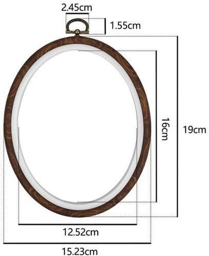 Brocante houten borduurring ovaal met stelschroef 8x10 cm, Hobby en Vrije tijd, Knutselen, Nieuw, Ophalen of Verzenden