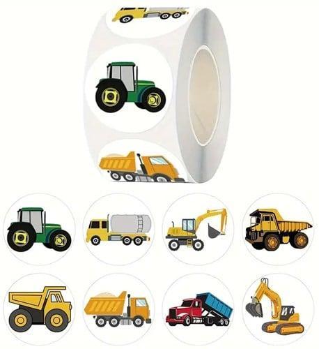 Sluitstickers trekkers tractor grondverzet beloning rond, Hobby en Vrije tijd, Knutselen, Nieuw, Ophalen of Verzenden