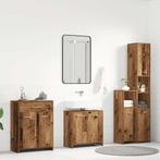 vidaXL 4-delige Badkamermeubelset bewerkt hout oud, Huis en Inrichting, Verzenden, Nieuw