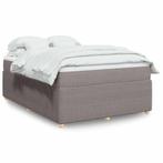 vidaXL Boxspring met matras stof taupe 160x200 cm, Verzenden, 200 cm, Stof, 160 cm
