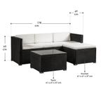 Loungeset Punta Cana M - Polyrotan - Zwart - Beige, Verzenden, Nieuw
