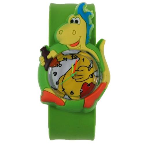 Fako® - Kinderhorloge - Slap On Mini - Dinosaurus - Groen, Sieraden, Tassen en Uiterlijk, Horloges | Kinderen, Verzenden